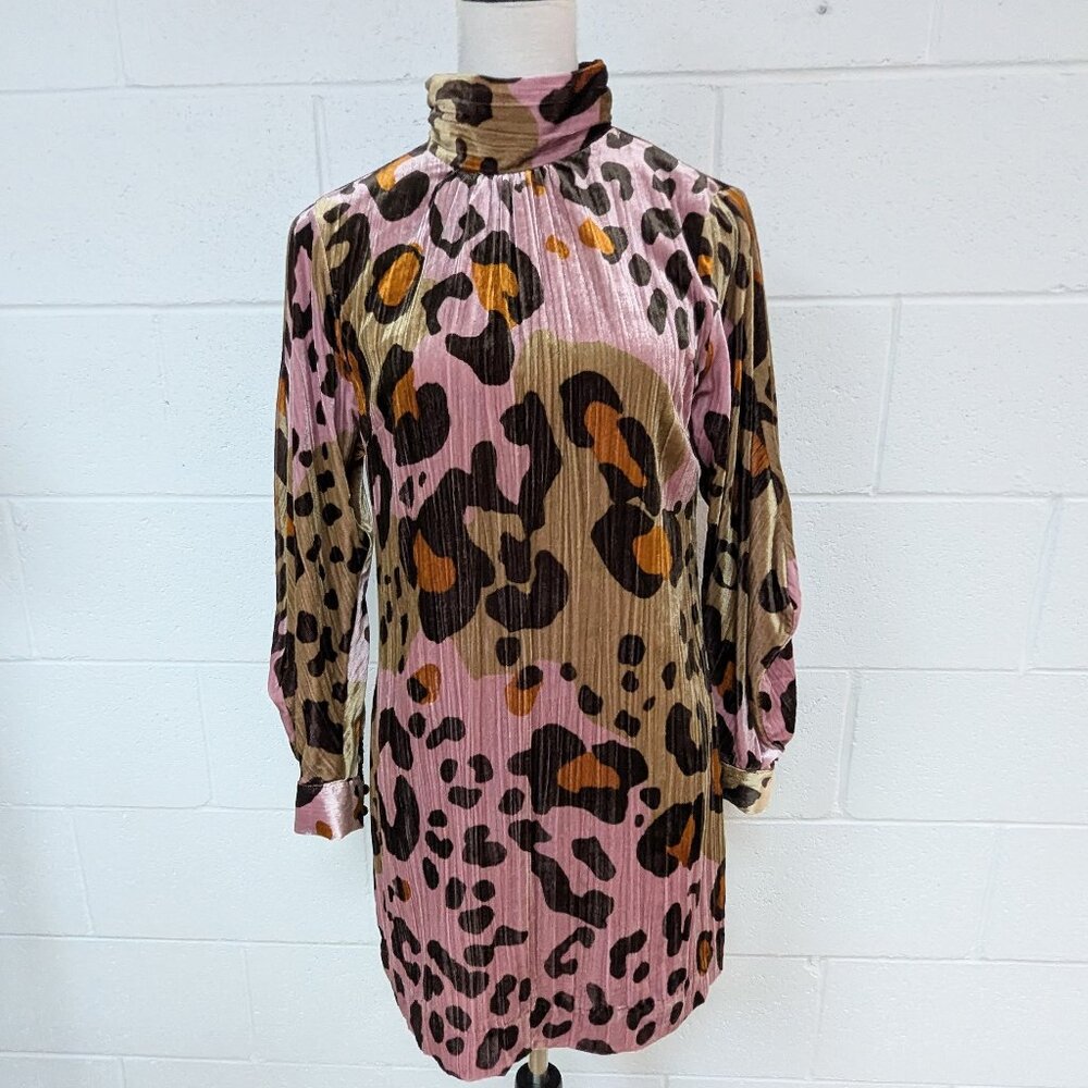 Gorgeous Velvet "Eleanor" Animal Print Velvet Dress from Anthropologie, 6P